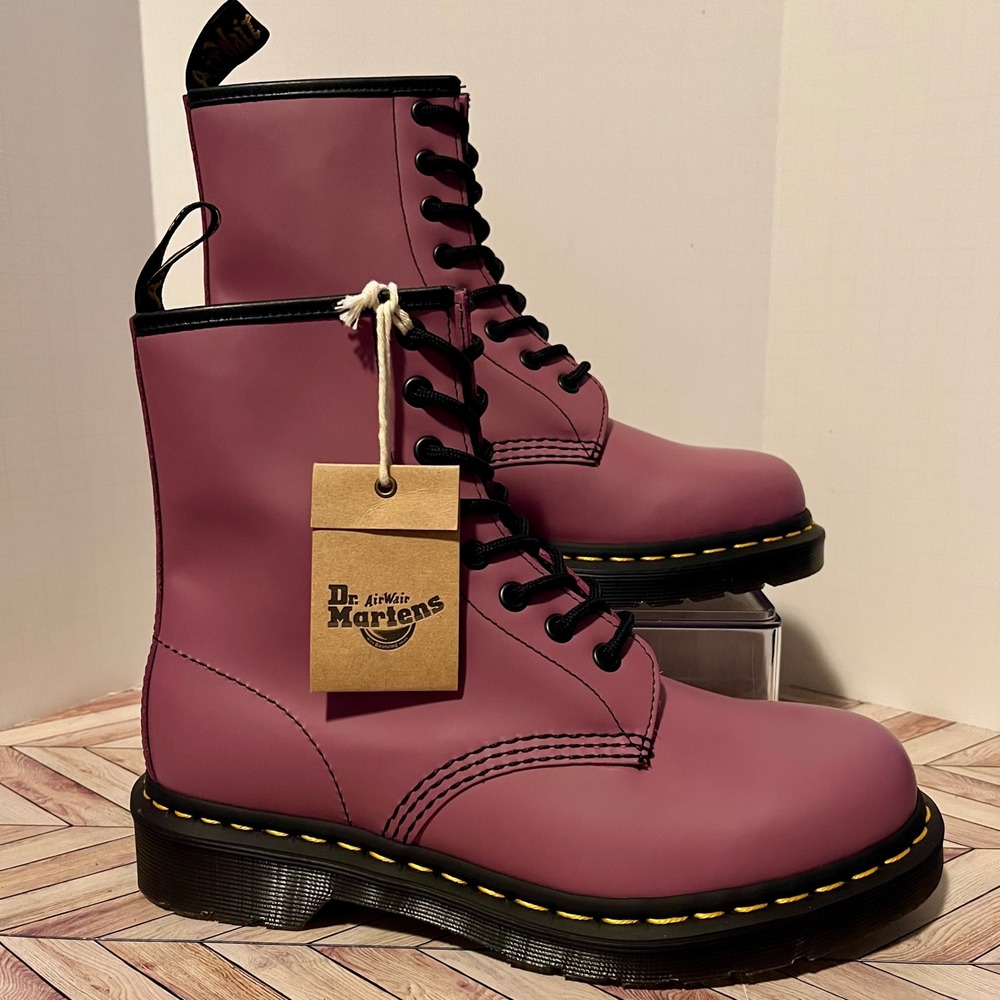 Dr Martens 1460 Smooth Leather Lace Up Muted Purple M 6 L 7 Boots 31580 Colorful
